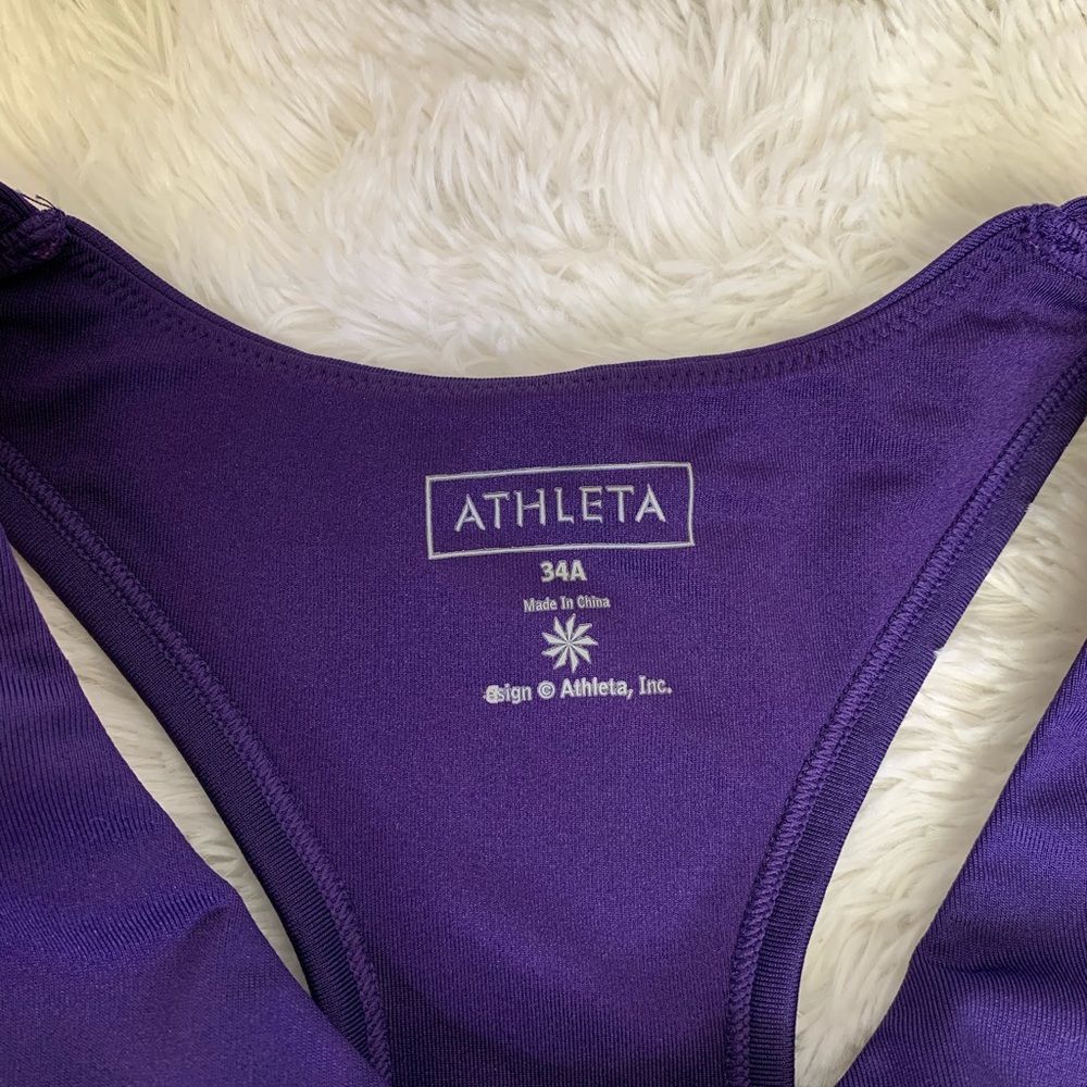 Athleta Purple Ruched RacerbackTank Top 34A - Picture 3 of 8